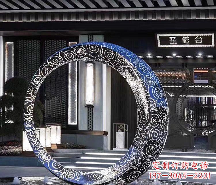 常州精致圆环喷泉雕塑陪伴你的绿色城市