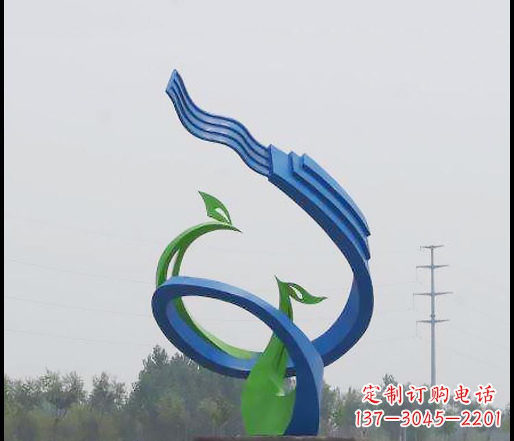 常州完美锻造,彩色不锈钢抽象凤凰雕塑
