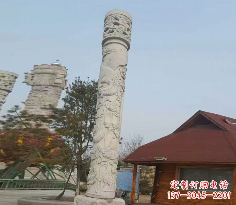 常州迎宾龙柱石雕——大理石景观雕刻精美艺术品
