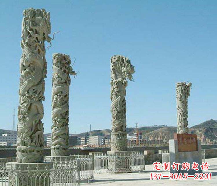 常州中领雕塑的大理石盘龙柱景观石雕
