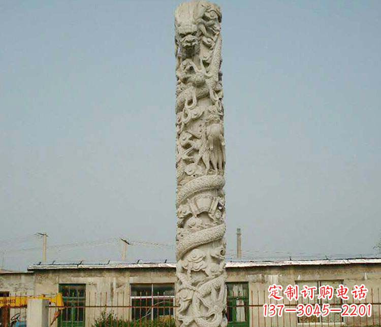 常州中领雕塑——独具特色的大理石盘龙柱雕塑