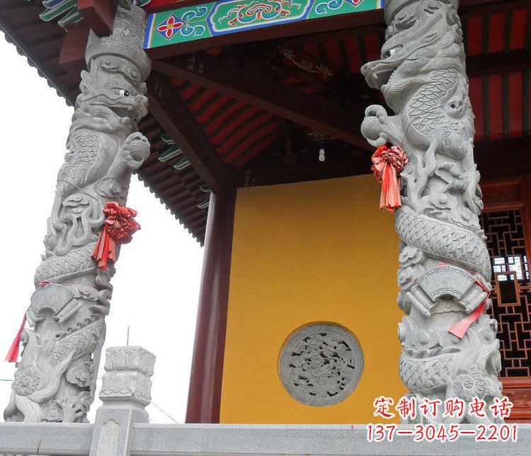 常州广场大理石盘龙柱景观石雕_2
