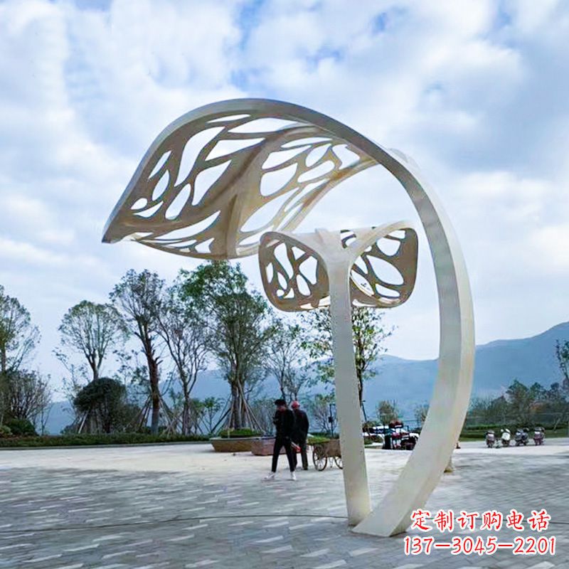 常州精致的不锈钢树叶雕塑