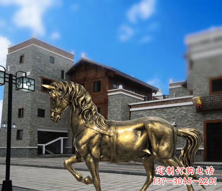 常州广场仿铜奔马雕塑 玻璃钢公园景观动物雕塑