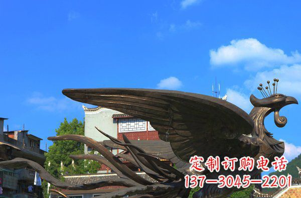 常州广场凤凰动物铜雕