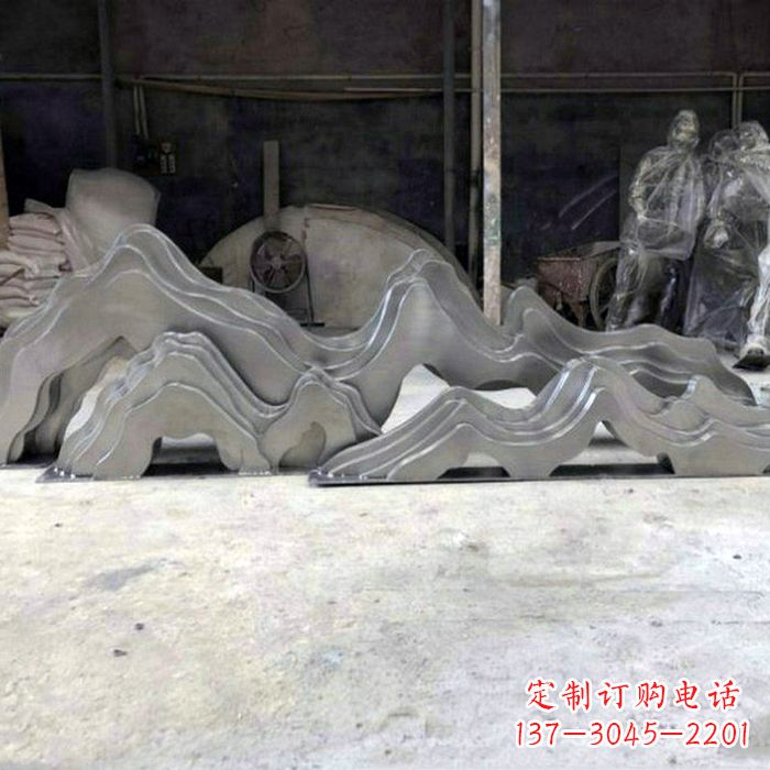 常州广场户外不锈钢假山雕塑