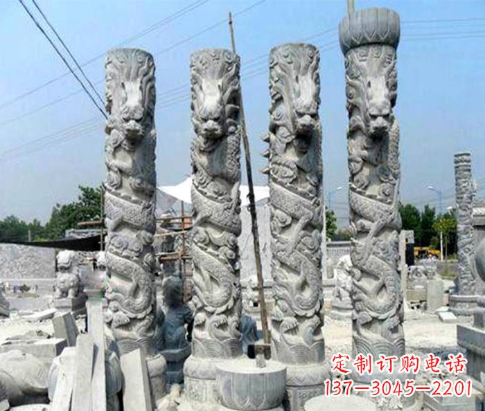 常州广场景观大理石龙柱石雕 (4)