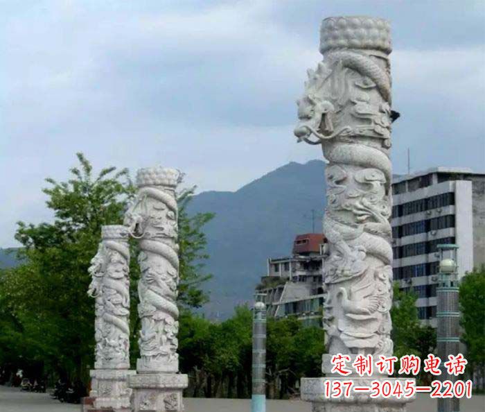 常州广场景观大理石龙柱石雕 (3)