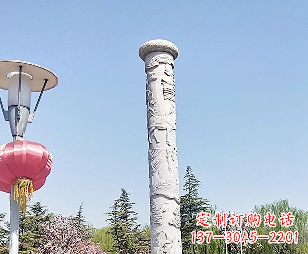 常州广场景观大理石龙柱石雕 (6)