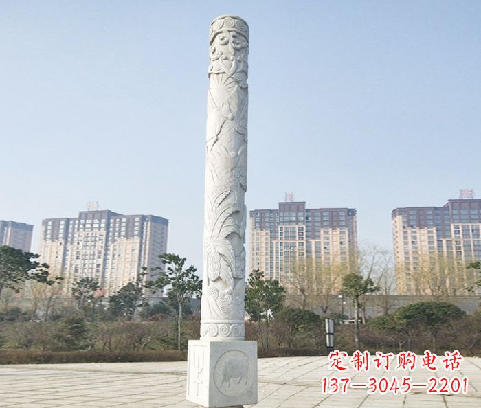 常州广场景观大理石龙柱石雕_2 (2)