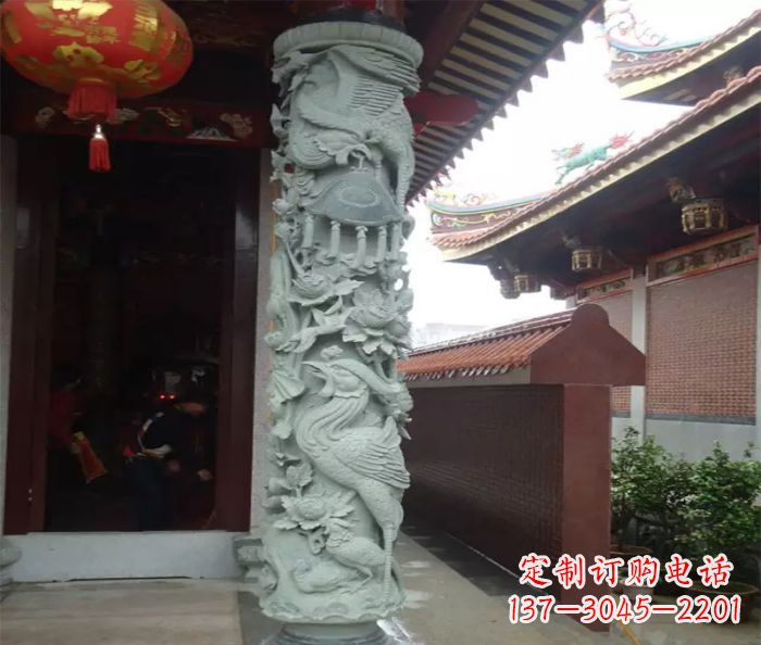 常州广场景观大理石龙柱石雕_2