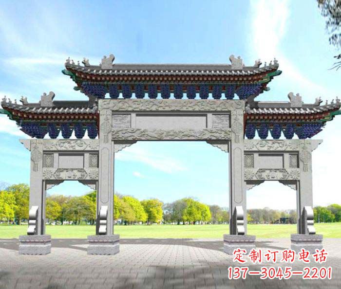 常州广场景观大理石牌楼石雕