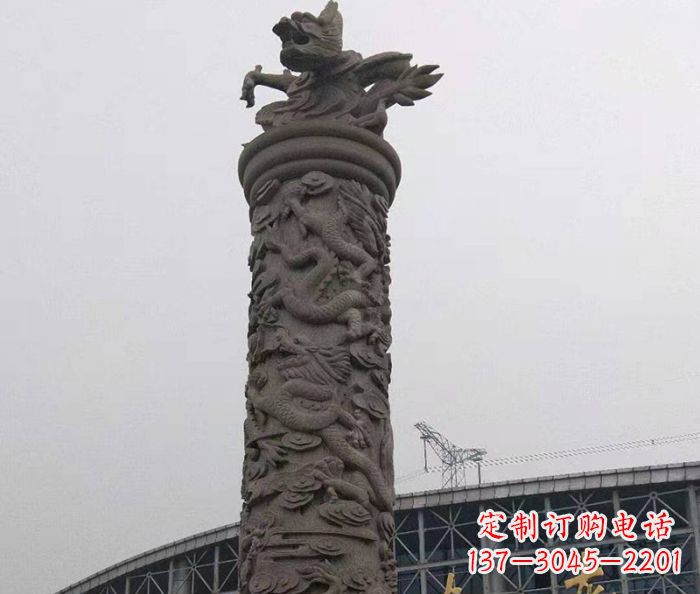 常州中领雕塑|仿古盘龙柱石雕
