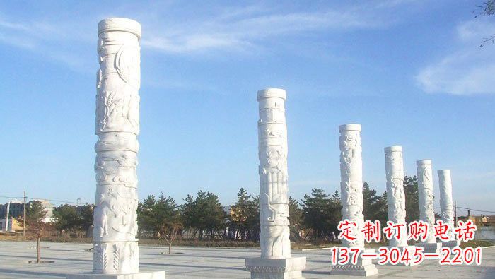 常州中国传统石雕:广场龙柱雕
