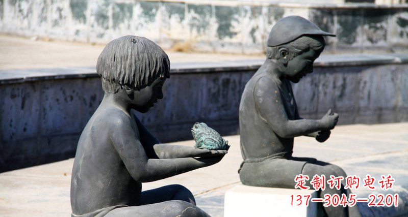 常州儿童景观铜雕,携带童趣的青蛙
