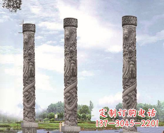 常州精美雕塑盘龙柱,美化您的室外空间