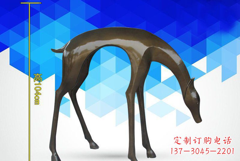 常州铜镜面鹿雕塑,高端雕塑定制
