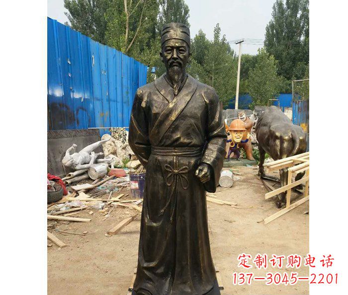常州领雕塑定制广场铜雕刘备人物雕塑