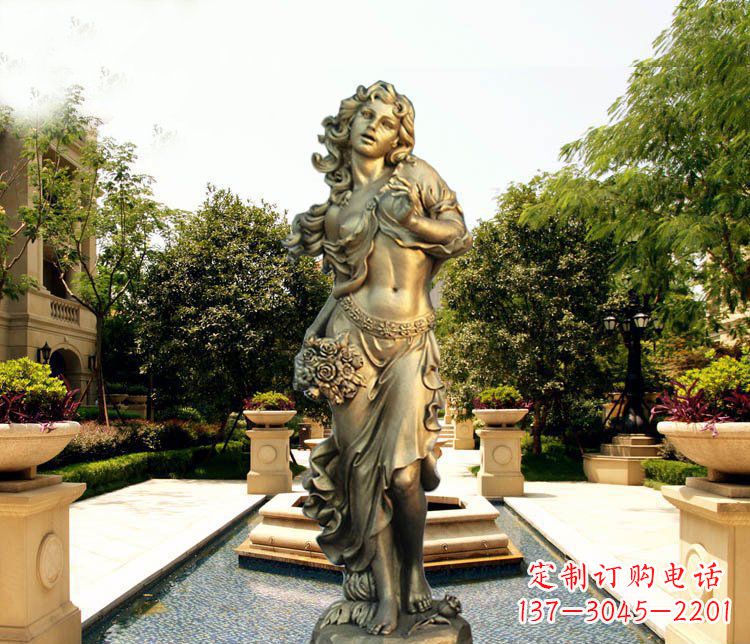 常州华丽蓬勃的铜雕女神像