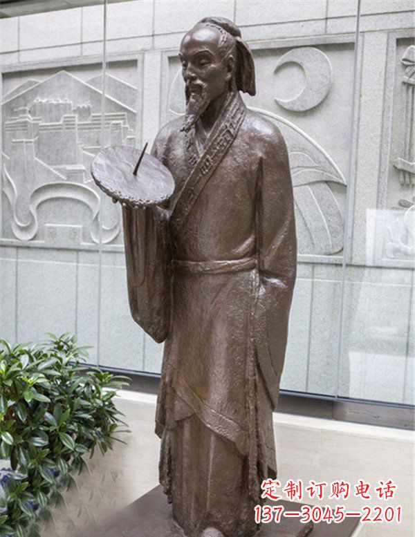 常州广场铜雕时间日晷人物雕塑