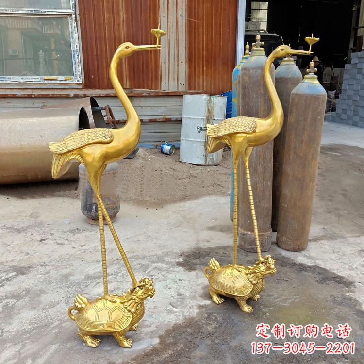 常州龟鹤延年仙鹤铜雕