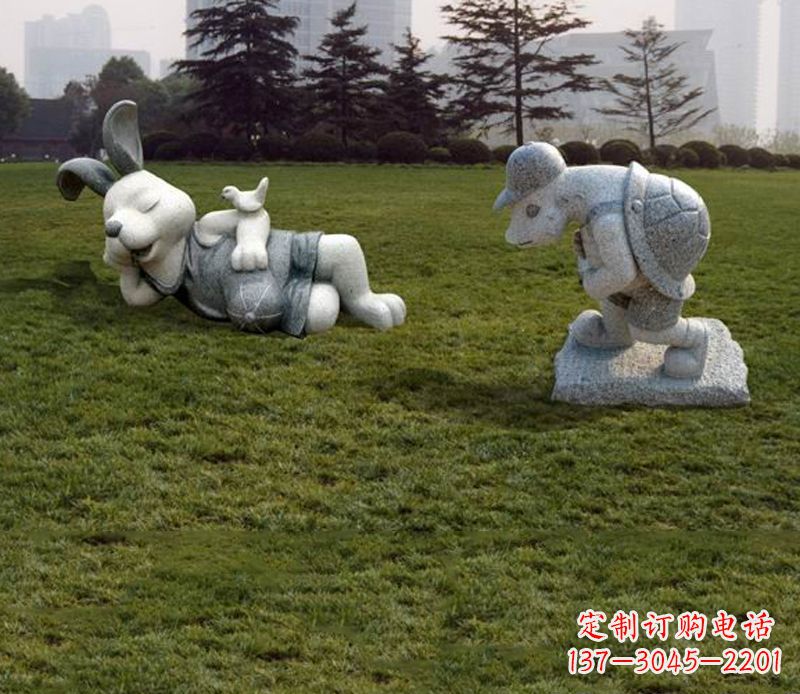 常州中领雕塑独特的石雕兔子
