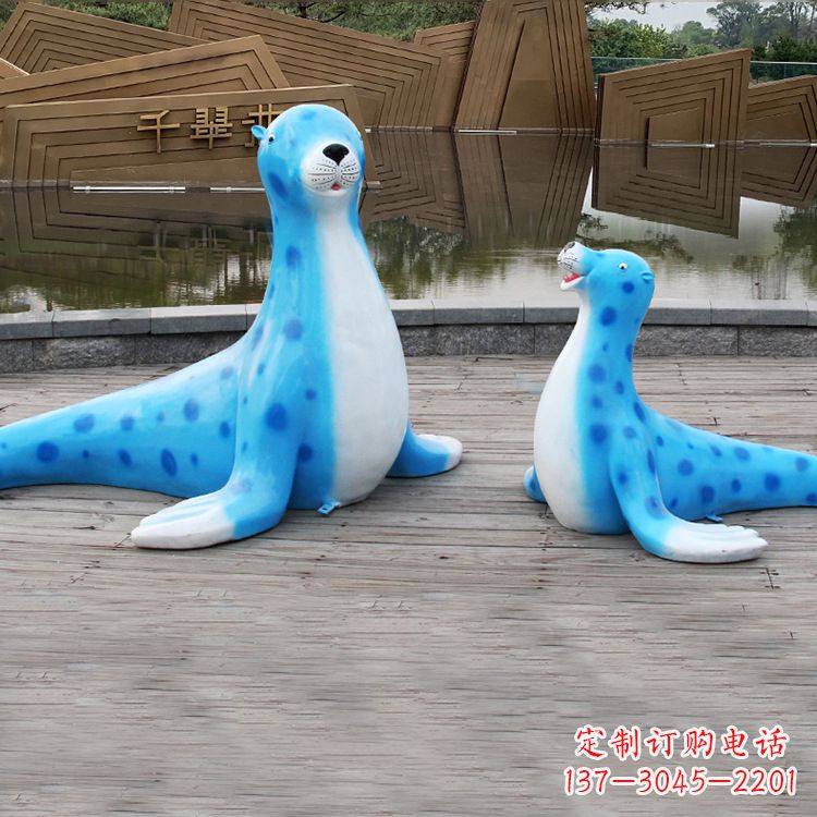 常州海豹玻璃钢卡通雕塑——展现优雅的豹纹完美艺术