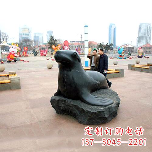 常州海豹石雕塑,精美纯手工制作