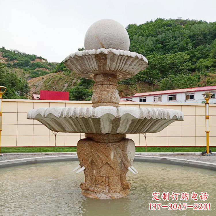 常州中领雕塑海螺石雕喷泉精致装点室外空间