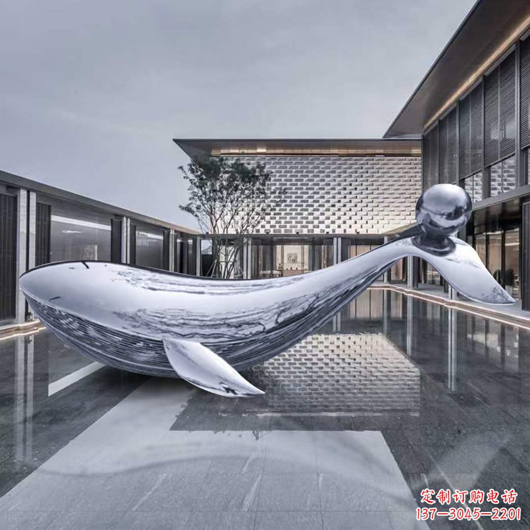 常州海豚不锈钢镜面雕塑，公园园林大型动物景观