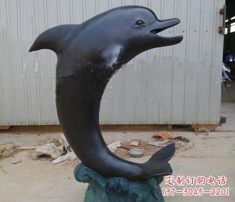 常州一群海豚成就美丽的海洋动物喷泉铜雕塑