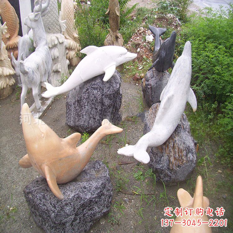 常州海豚石雕塑,纯手工定制精美艺术品