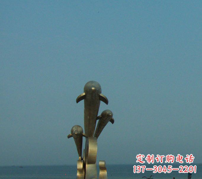 常州海豚戏水海边景观铜雕