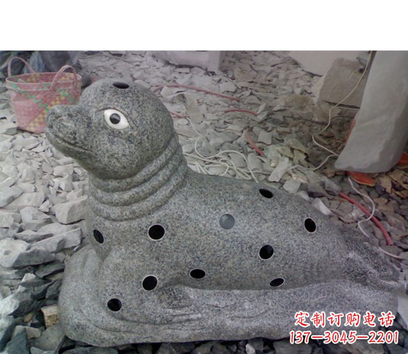 常州海洋动物小海豹石雕