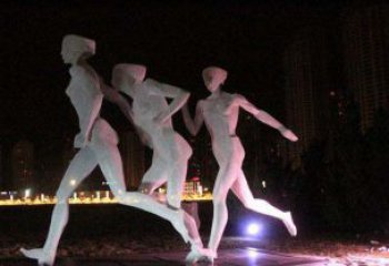 常州优雅靓丽的女性不锈钢跑步雕塑