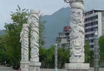 常州定制精美的盘龙柱石雕