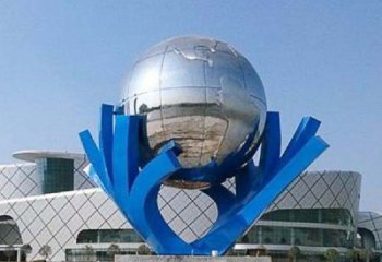 常州中领雕塑打造把地球握在手中精致不锈钢抽象雕塑