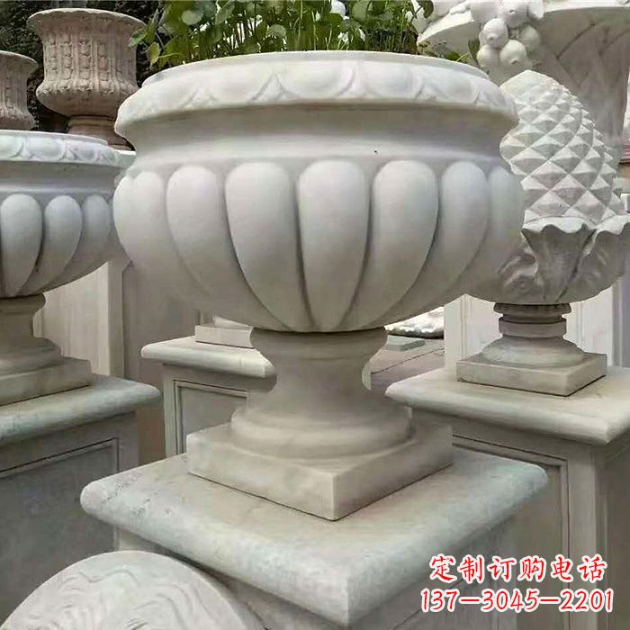 常州汉白玉城市园林花盆石雕