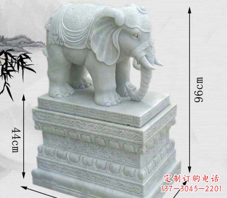 常州汉白玉大象门口镇宅石雕