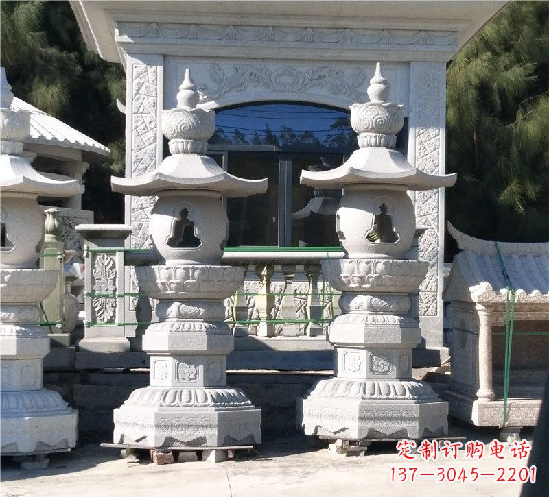 常州汉白玉公园灯笼雕塑