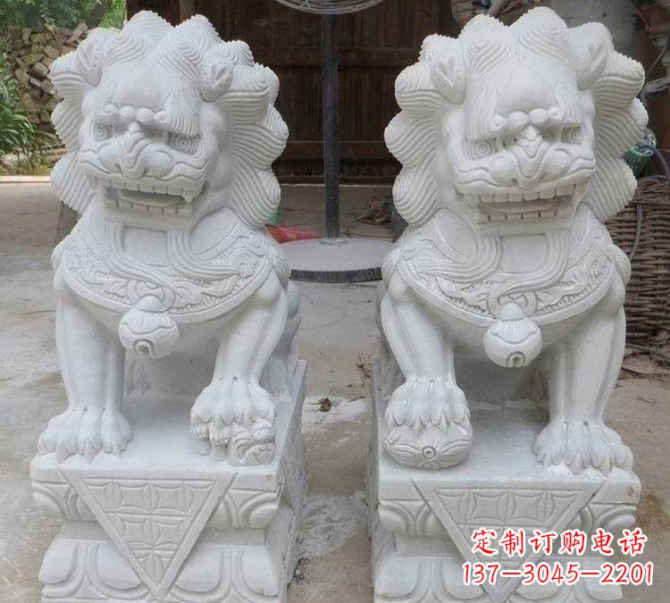常州汉白玉精美狮子雕塑