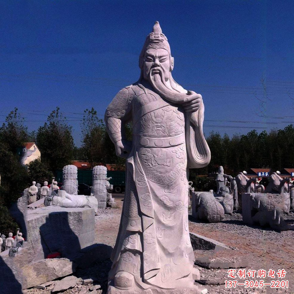常州中领雕塑-精致关羽石雕塑