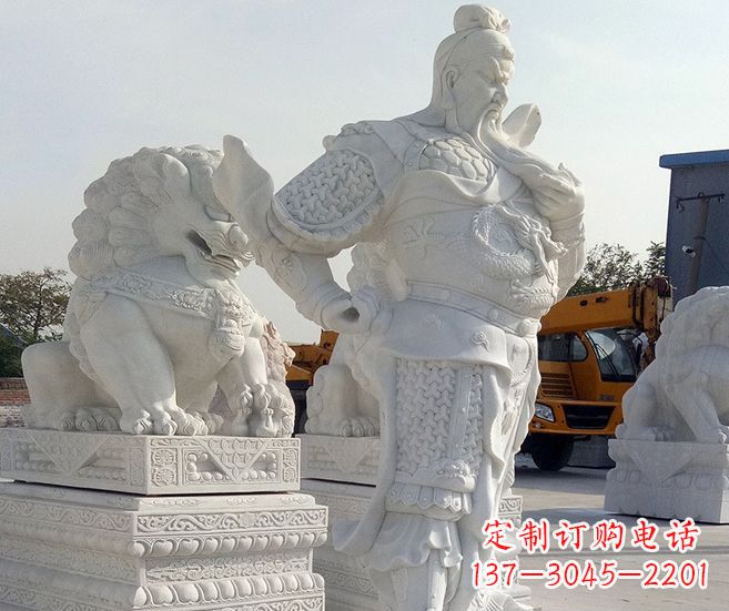 常州汉白玉关公武财神石雕