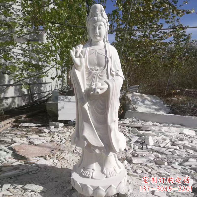 常州象征观音的汉白玉观音菩萨石雕