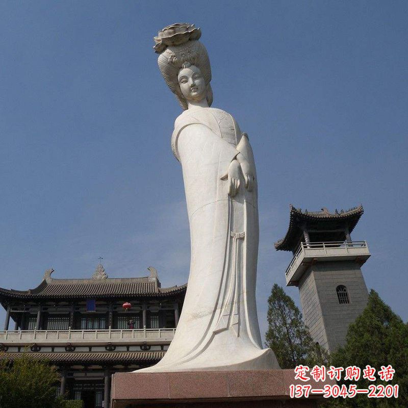 常州汉白玉贵妃石雕像-精美绝伦的杨玉环雕像