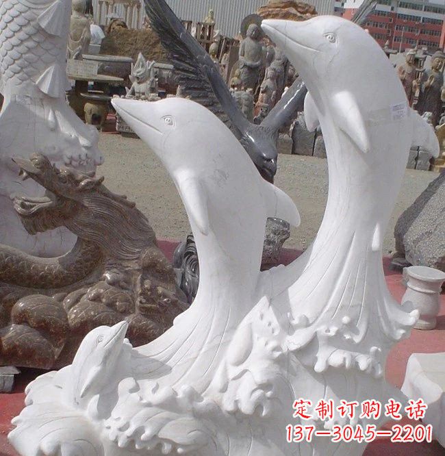 常州汉白玉海豚石雕