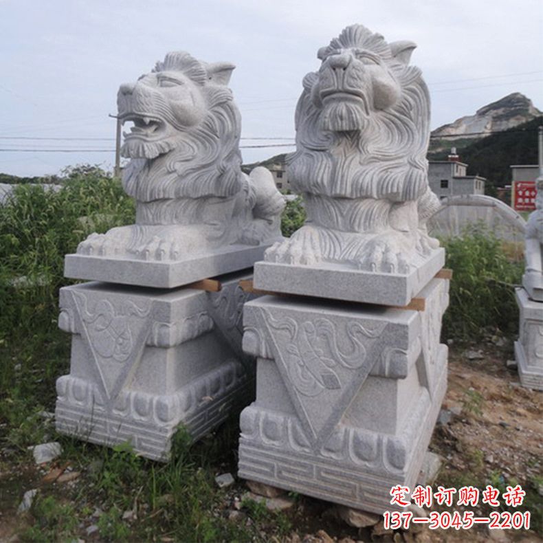 常州汉白玉汇丰狮子石雕