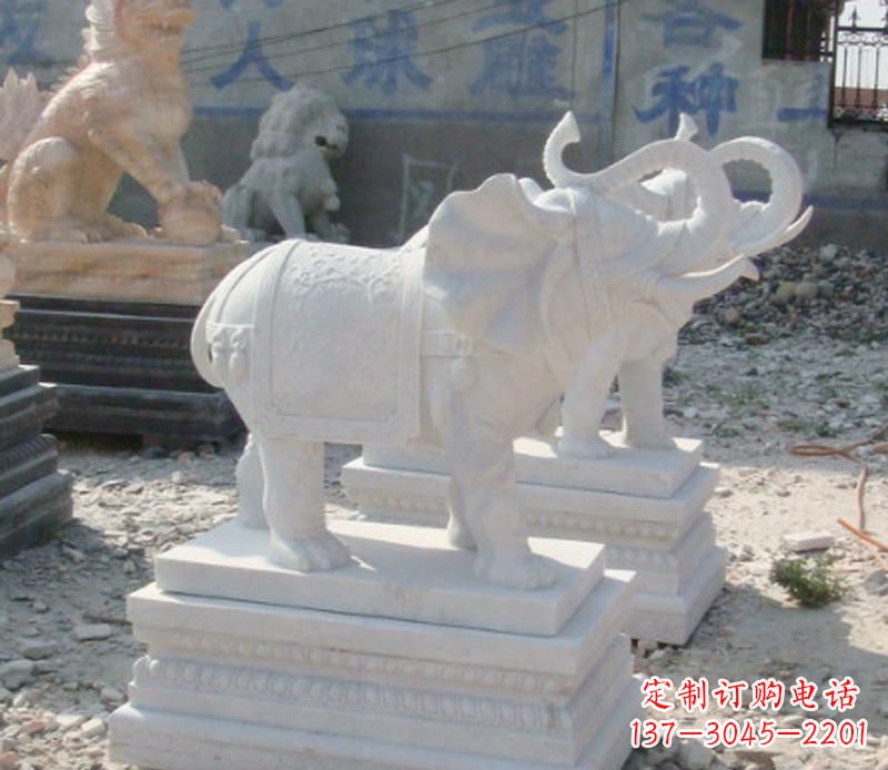常州汉白玉天然大象雕塑