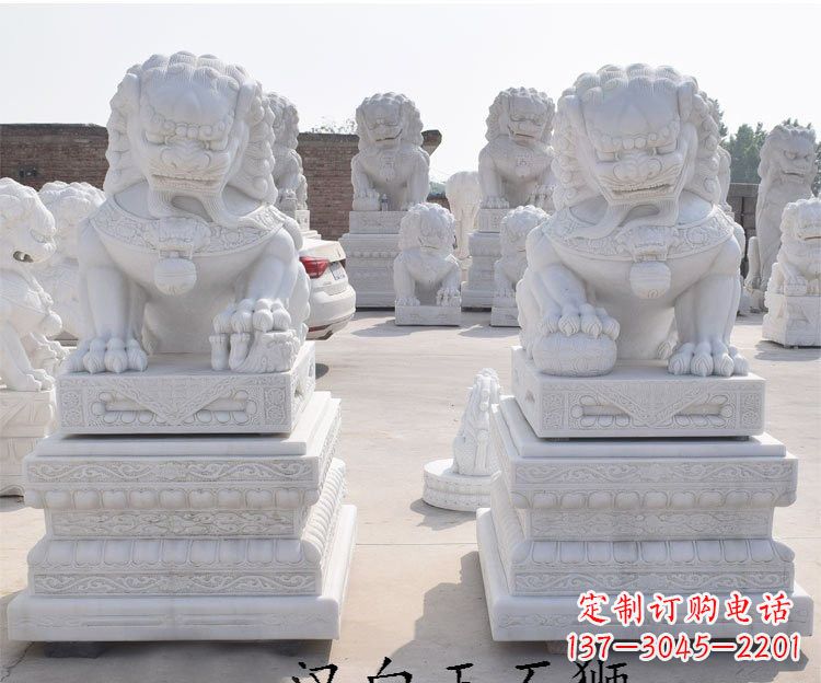 常州汉白玉看门狮子雕塑