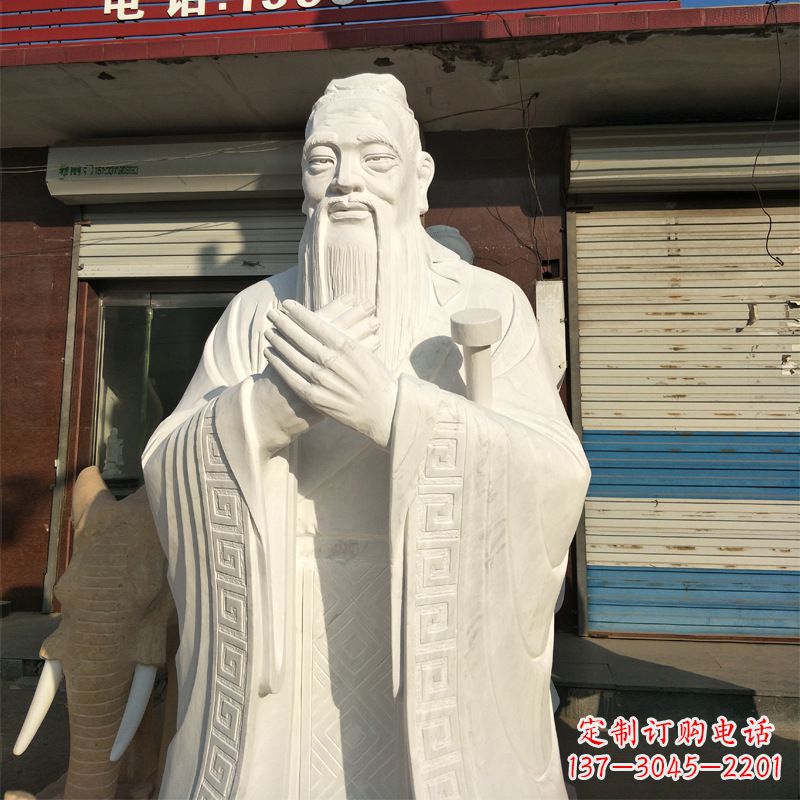 常州汉白玉孔子雕像